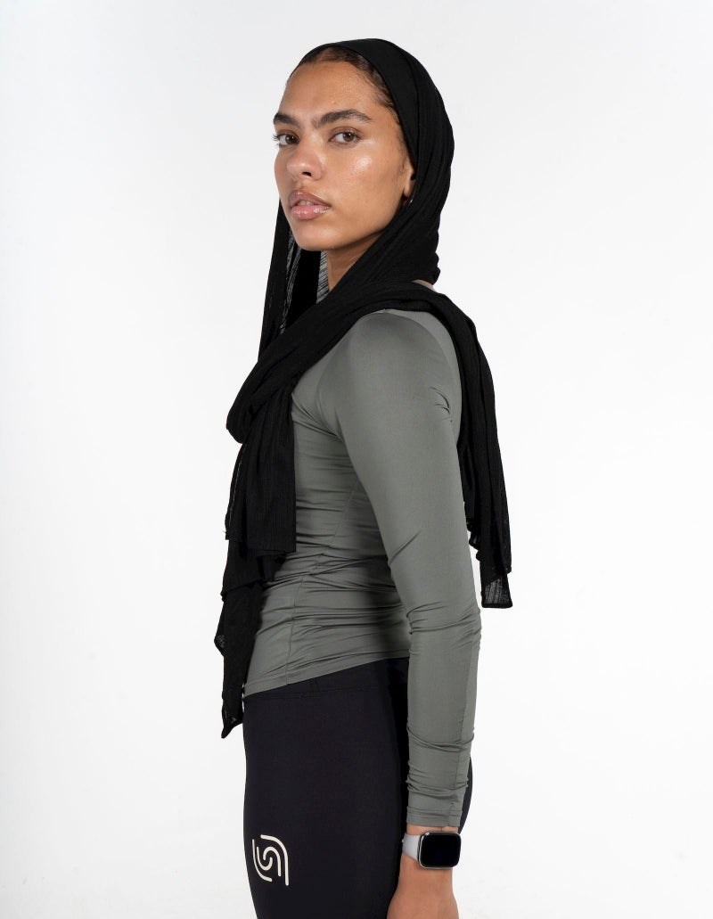 Beyond Women's Olive grey Basic long sleeve top - Image 2